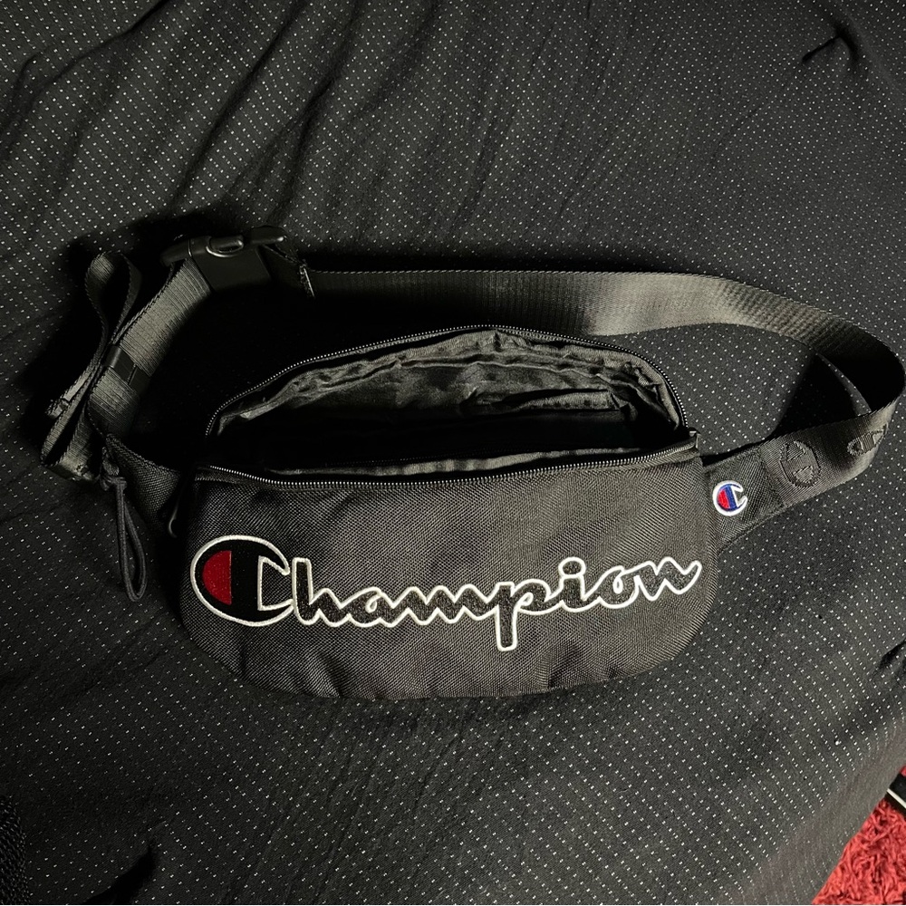 Champion Black and Red Belt Bag Fanny Pack